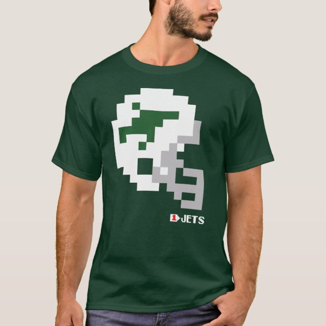 Jets Throwback Tecmo Bowl Helmet T-Shirt (Front)