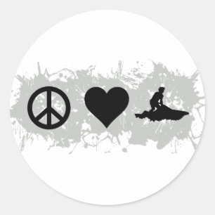 Jetski Classic Round Sticker