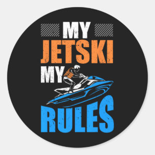 Jetski Outfit Jet Skier Jetski Fishing Jet Ski Rid Classic Round Sticker