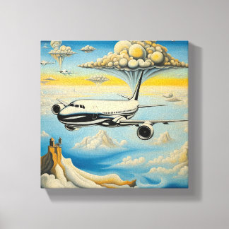 Jetting Through the Skies: Airplane Journeys Canvas Print