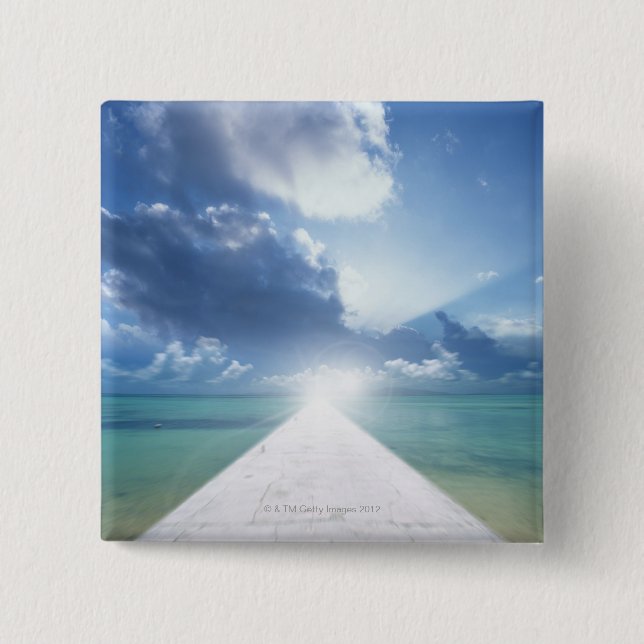 Jetty and sunshine 2 inch square button (Front)