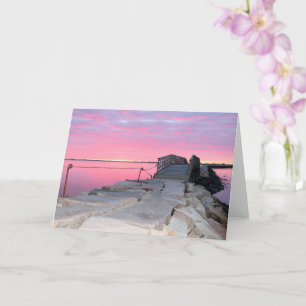 Jetty sunrise Plymouth MA Card