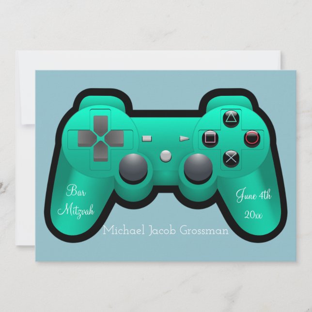 Jeu, Contrôleur, Bar Mitzvah, Invitation (Devant)