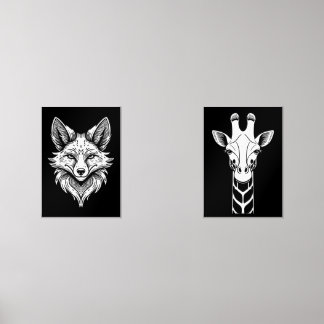 Jeu d'affiches de girafe et de Jackal 4