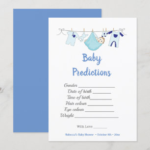 Jeu de Baby shower moderne carte de prédiction de 