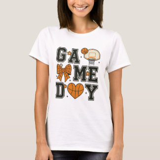 Jeu de Basketball Jour T-Shirt Design avec Bow & H