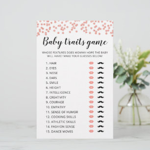 Jeu de caractéristiques de bébé carte de jeu Baby
