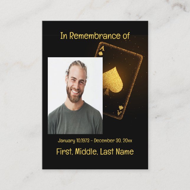 Jeu de carte de poker Invitation Memorial Service (Devant)