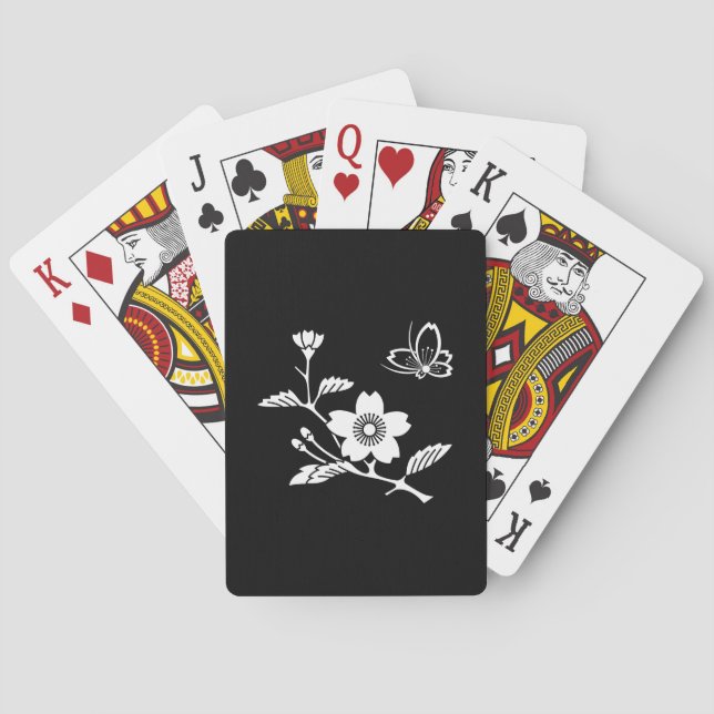 JEU DE CARTES 枝桜に中陰飛び蝶 (dos)