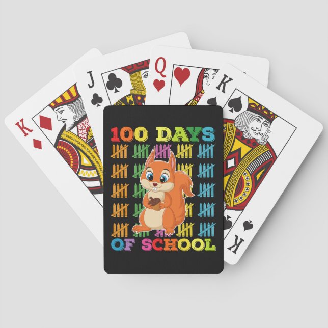 Jeu De Cartes 100 Jours D'Écureuil Scolaire Enseignant (dos)
