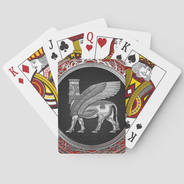Jeu De Cartes [100] Taureau ailé assyrien - Lamassu argenté (dos)