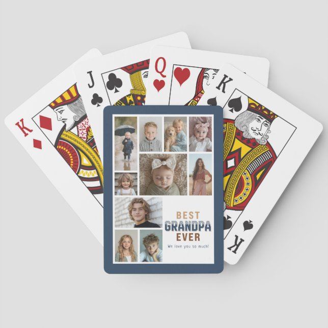 Jeu De Cartes 10 Photo Collage Best Grandpa Ever (dos)