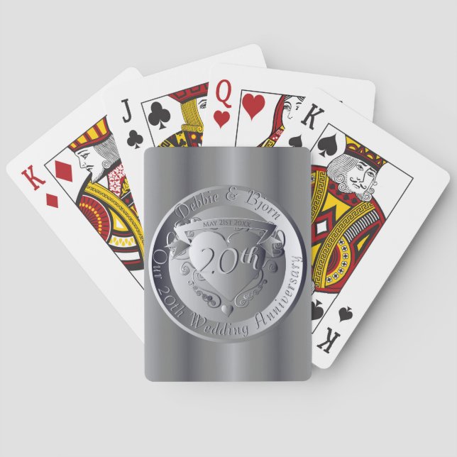 Jeu De Cartes 10e, 11e, 20e, 25e anniversaire de Mariage (dos)