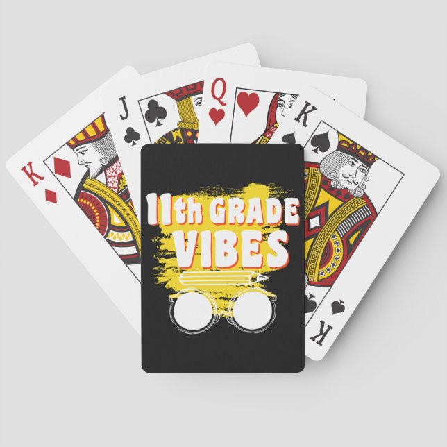 Jeu De Cartes 11e Grade Vibes Shirt back To School First Day (dos)
