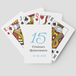Jeu De Cartes 15e anniversaire de quinceanera bleu noir lettre n