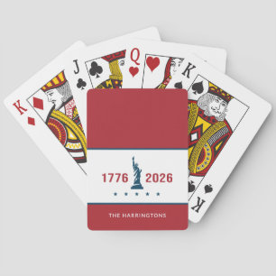 Jeu De Cartes 1776 2026 Amérique 250e anniversaire Rouge patriot
