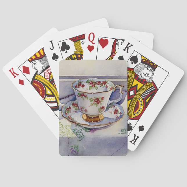 Jeu De Cartes 1799 Teacup on Linen (dos)