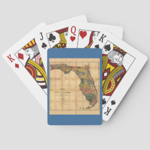 Jeu De Cartes 1856 Carte de l'État de Floride par Columbus Drew
