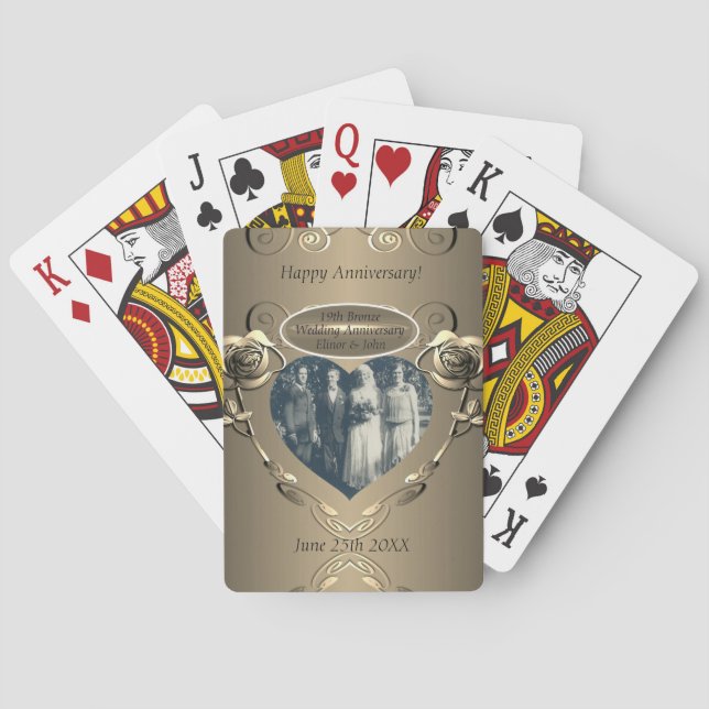 Jeu De Cartes 19ème/8ème anniversaire du Mariage de bronze(coule (dos)