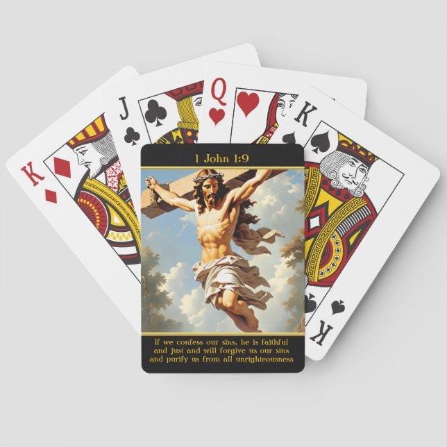 Jeu De Cartes 1 Jean 1:9 Croix majestueuse Paysage radiant (dos)