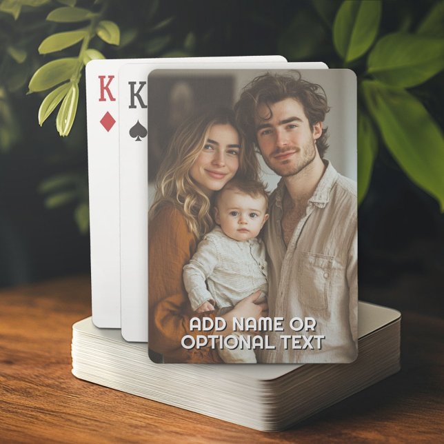 Jeu De Cartes 1 Modèle de texte simple et pleine photo (Custom Poker Playing Cards)