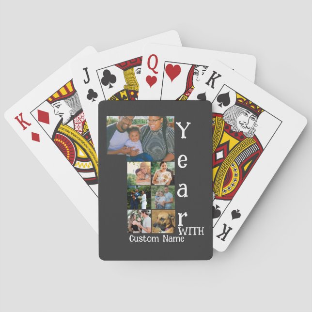 Jeu De Cartes 1er anniversaire mariage personnalisé 7 photo coll (dos)