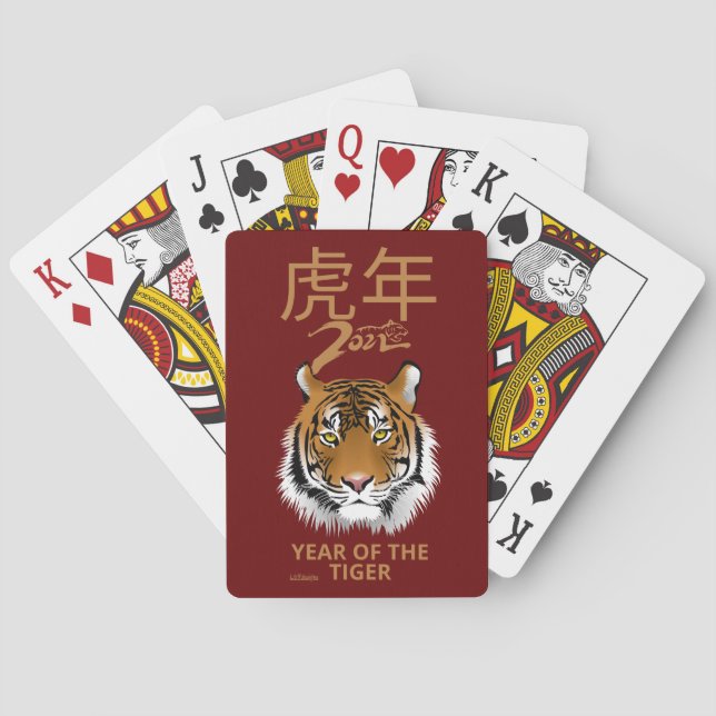 Jeu De Cartes 2022 ANNÉE DU TIGER cadeau de la nouvelle année ch (dos)