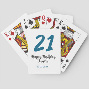 Jeu De Cartes 21 ans audacieux lettre bleue simple minimum