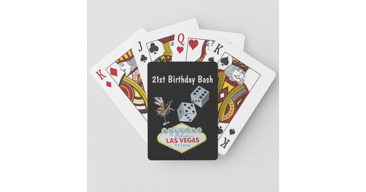 Jeu De Cartes 21e Anniversaire De Bash Las Vegas Zazzle Ca