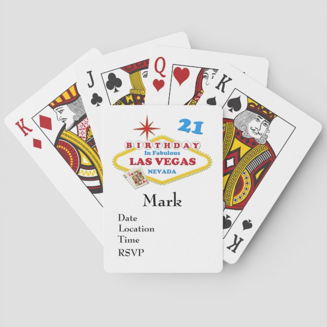 Jeu De Cartes 21ème Las Vegas Anniversaire Jouer des cartes (dos)
