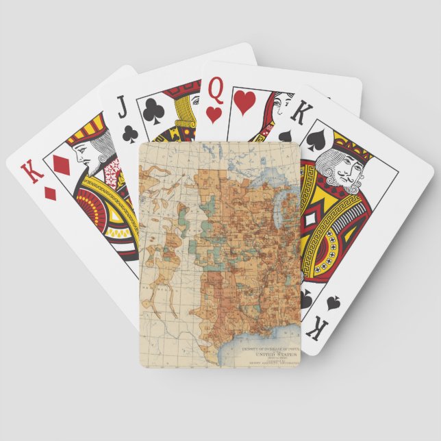 Jeu De Cartes 25 densités d'augmentation de la population, USA, (dos)