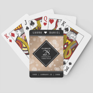 Jeu De Cartes 28e anniversaire du Mariage de lin élégant