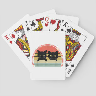Jeu De Cartes 2 Chats noirs Pékin Vintage Retro Chat Animal Love
