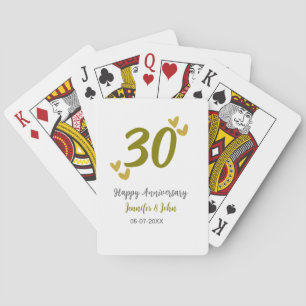 Jeu De Cartes 30e anniversaire heureux couple de mariages gris d