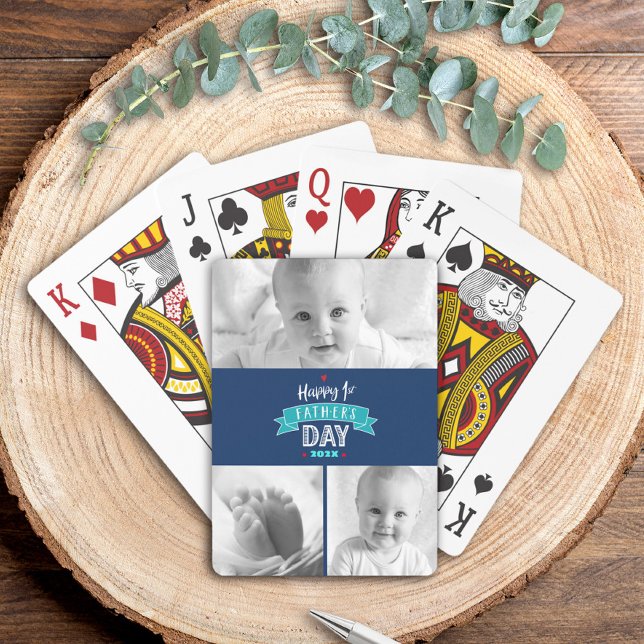 Jeu De Cartes 3 Photo Marine Happy 1er Fête des Pères Personnali (Créateur téléchargé)