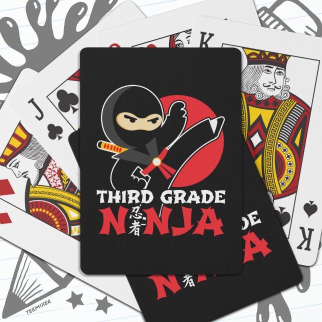 Jeu De Cartes 3e année Ninja Kick Premier jour Retour à l'école (Créateur téléchargé)