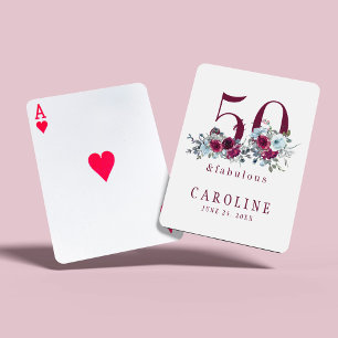 Jeu De Cartes 50 ans et magnifique cadeau d'anniversaire floral