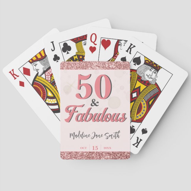 Jeu De Cartes 50 et fabuleux Anniversaire Elégante Parties scint (dos)