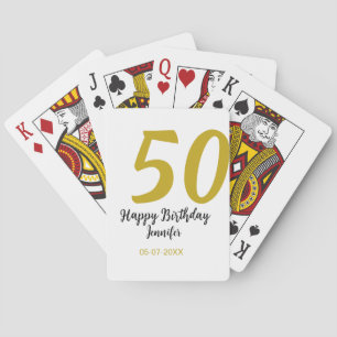 Jeu De Cartes 50e anniversaire ajouter nom date année noire modè