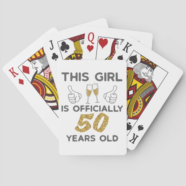 Jeu De Cartes 50e anniversaire de la fille de Womens (dos)
