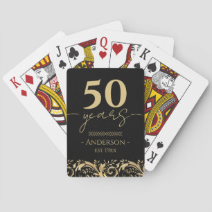 Jeu De Cartes 50e Anniversaire de Mariage Or Noir