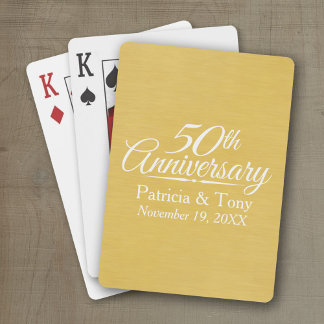 Jeu De Cartes 50e anniversaire du Mariage Golden personnalisé