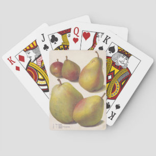 Jeu De Cartes 5 poires vintages illustrées