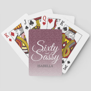 Jeu De Cartes 60 et Sassy Burgundy Parties scintillant Ombre Nom