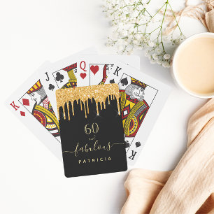 Jeu De Cartes 60 fabuleux anniversaire noir or parties scintilla