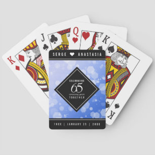 Jeu De Cartes 65e anniversaire de l'élégant Mariage Blue Sapphir
