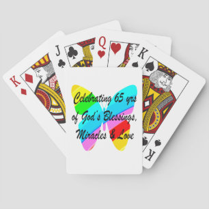 JEU DE CARTES 65E ANNIVERSAIRE PLUIE BUTTERFLY DESIGN