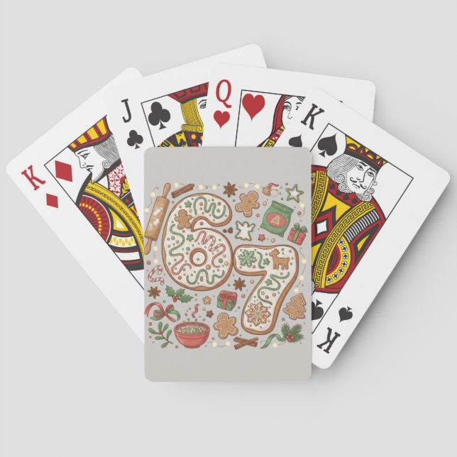 Jeu De Cartes 67 Funny 6 7 Six Seven Gingerbread Cookie Holiday (dos)