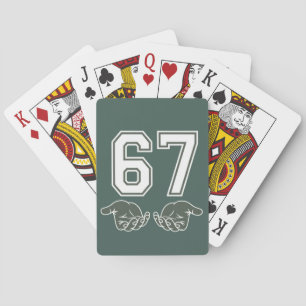 Jeu De Cartes 67 Main Drôle Six Sept Mème Génération Alpha 