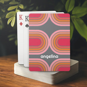 Jeu De Cartes 70 Arc rose rouge orange rouge Art Sunset